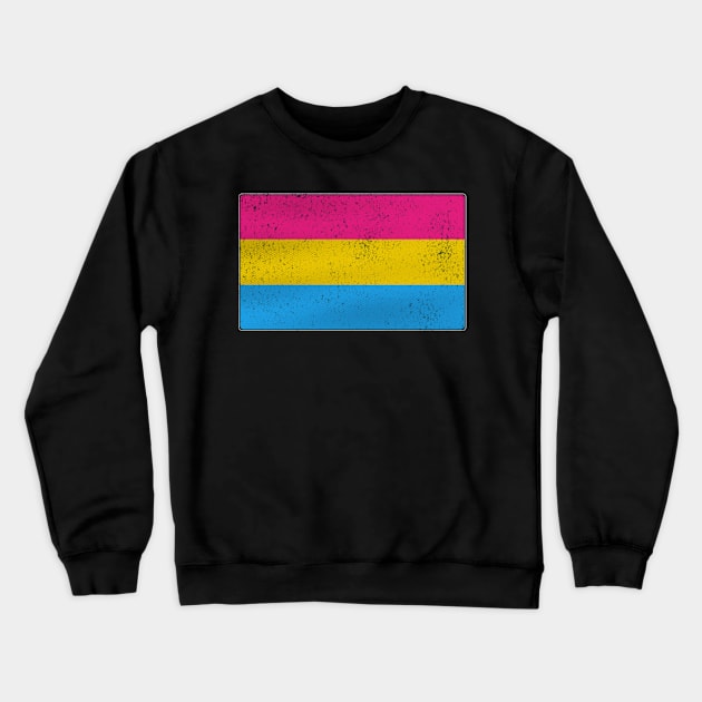 Distressed Pansexual Pride Flag Crewneck Sweatshirt by wheedesign